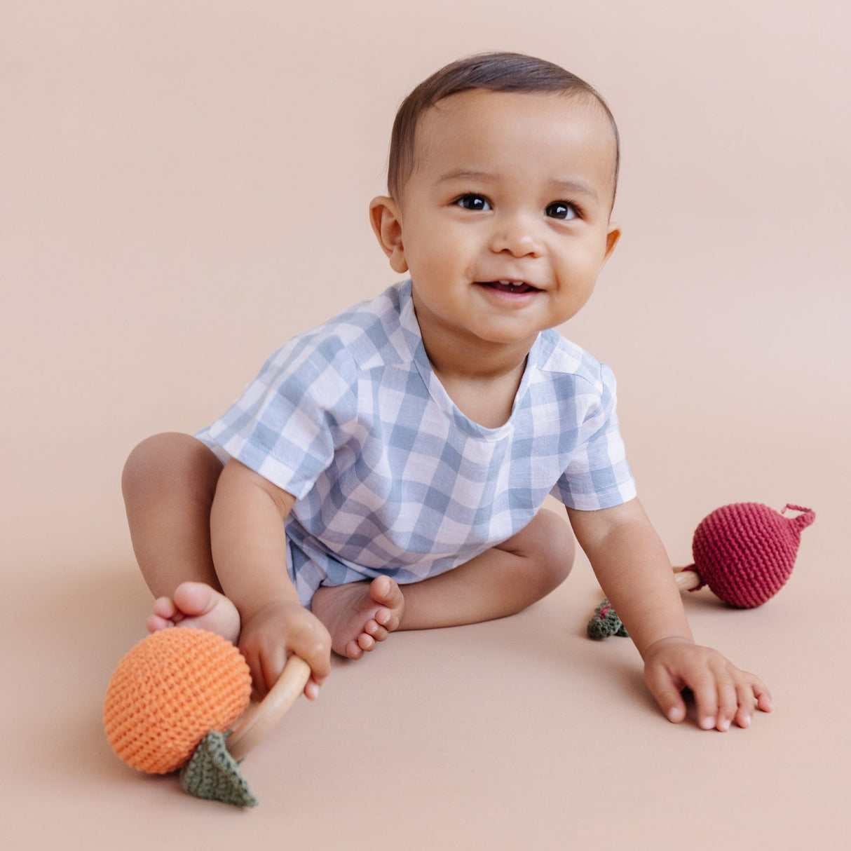 Cotton Crochet Rattle Orange Pumpkin - HoneyBug 