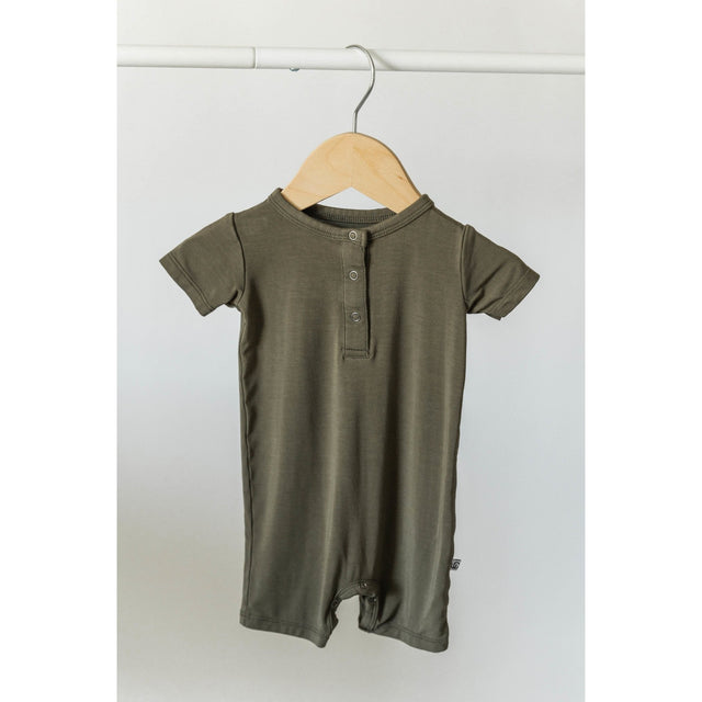 Shorty Romper- Dark Olive - HoneyBug 