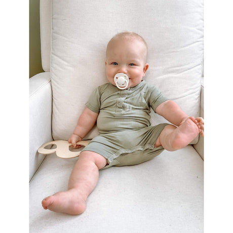 Shorty Romper- Sage - HoneyBug 