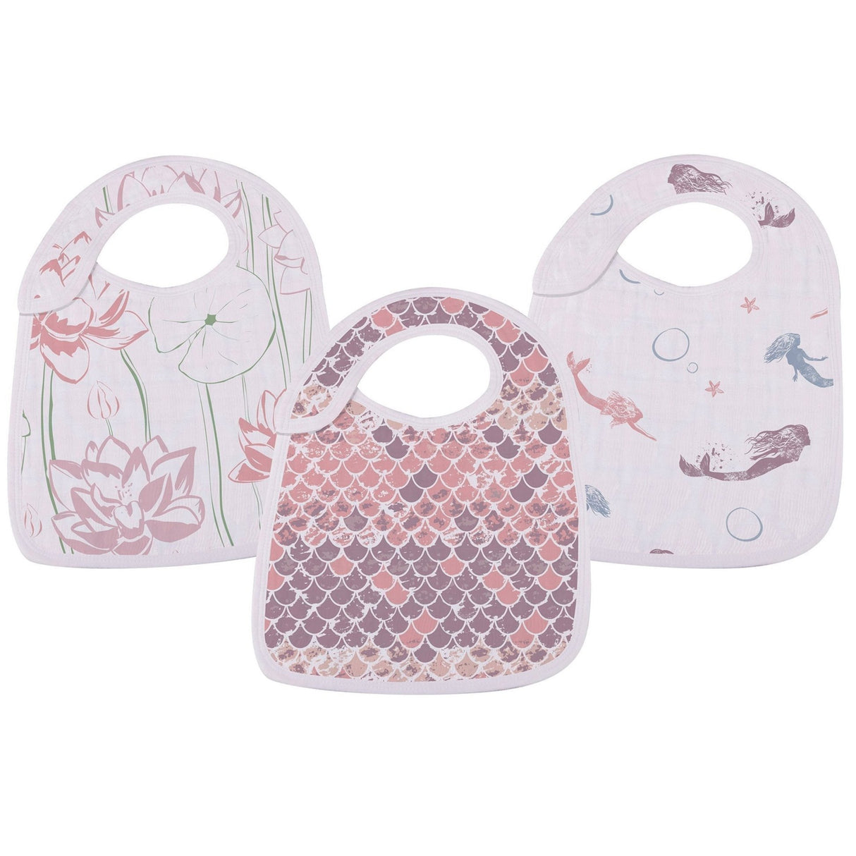 Under The Sea Bamboo Muslin Snap Bibs 3PK