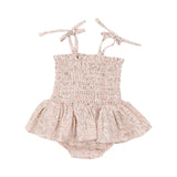 Smocked Bubble W/ Skirt - Baby's Breath Floral - HoneyBug 