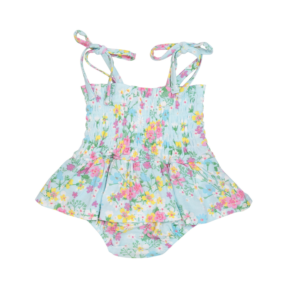 Smocked Bubble W/ Skirt - Little Buttercup Floral - HoneyBug 