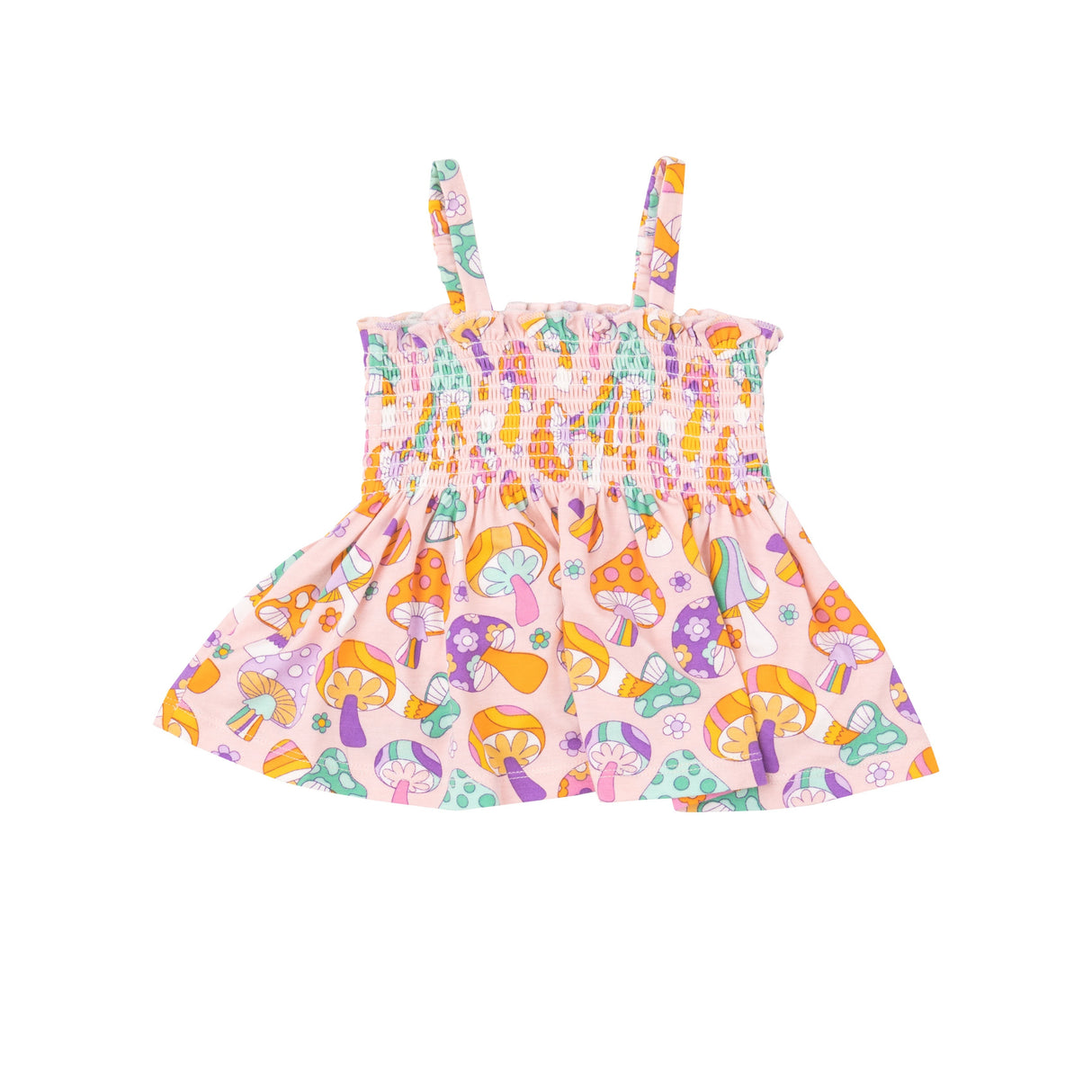 Smocked Top  & Bloomer - Flower Power Mushrooms - HoneyBug 