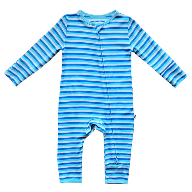 Stars & Moon Stripe Coverall (0-24m) - HoneyBug 