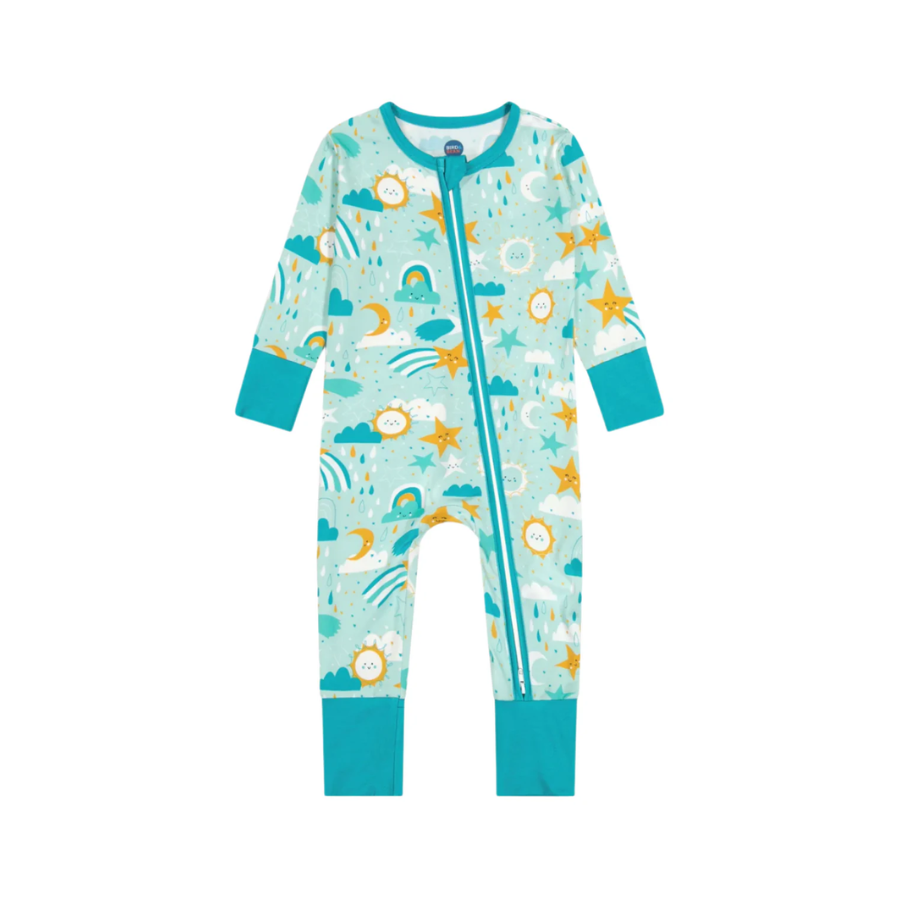 Bamboo One Piece Zip Pajama - Astro