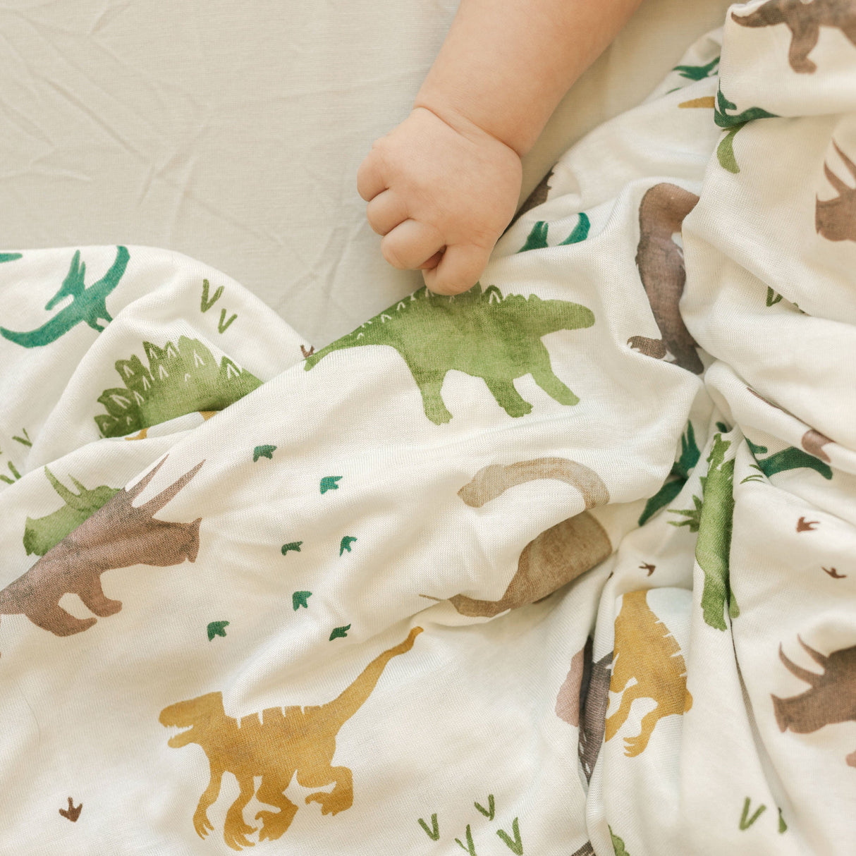 Stretch Knit Swaddle Blanket 2 Pack - Dino Pals