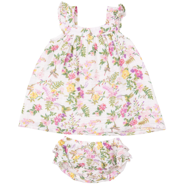 Sundress & Diaper Cover - Cute Hummingbirds - HoneyBug 