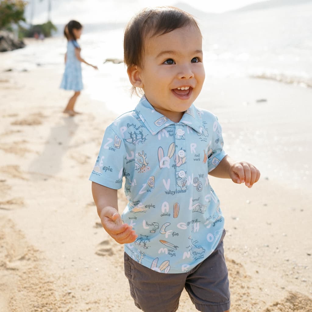 Surfing ABCs Bamboo Polo Shirt