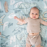 Surfing ABCs Muslin Swaddle Blanket