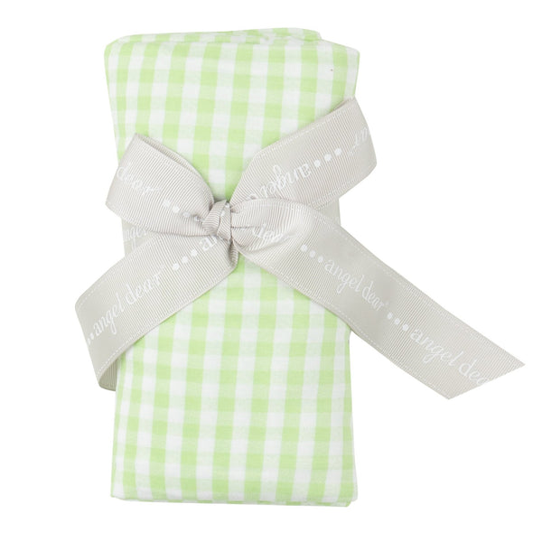 Swaddle Blanket - Mini Gingham Green - HoneyBug 