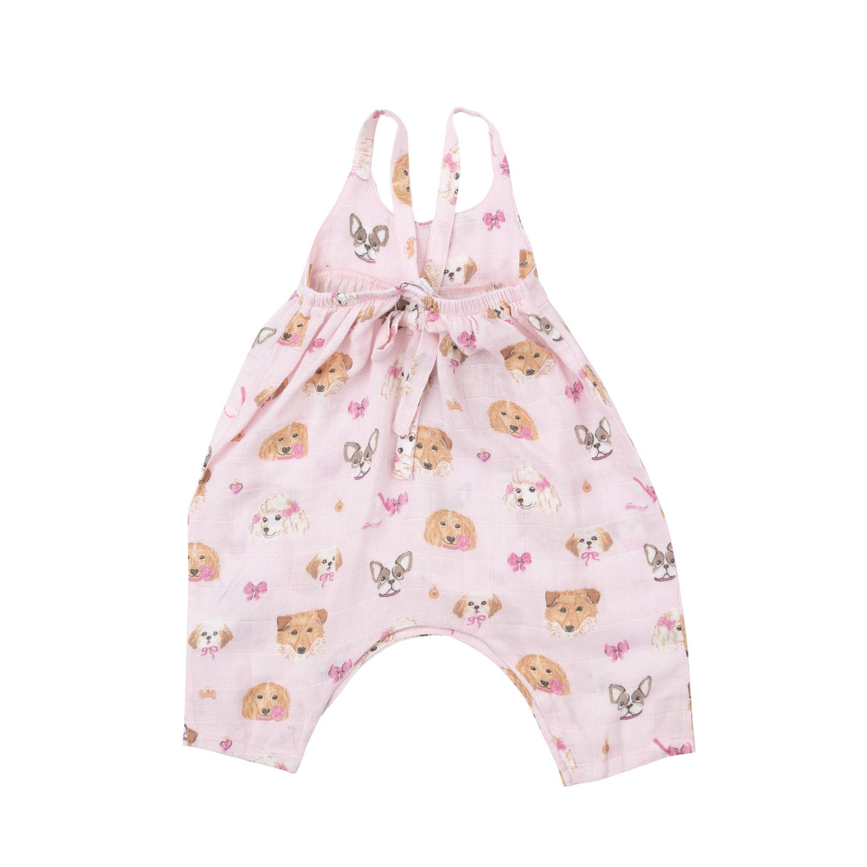 Tie Back Romper - Pretty Puppy Faces - HoneyBug 