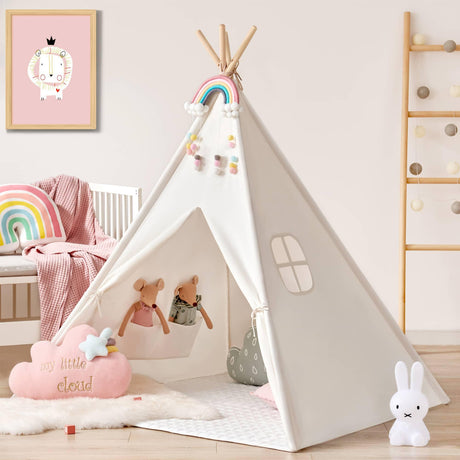 Tiny Land® Teepee for Kids with Mat - HoneyBug 