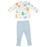 Tmh Set With Roll Over Cuff Pant - Animal Numbers