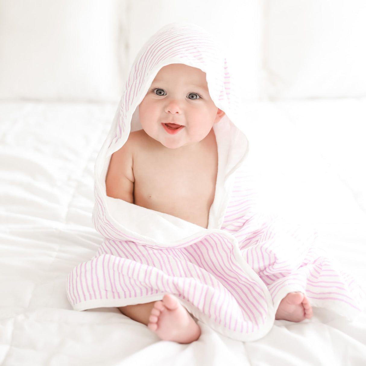 Lavender Wave Hooded Towel Set - HoneyBug 