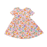 Twirly S/S Dress - Flower Power Mushrooms - HoneyBug 