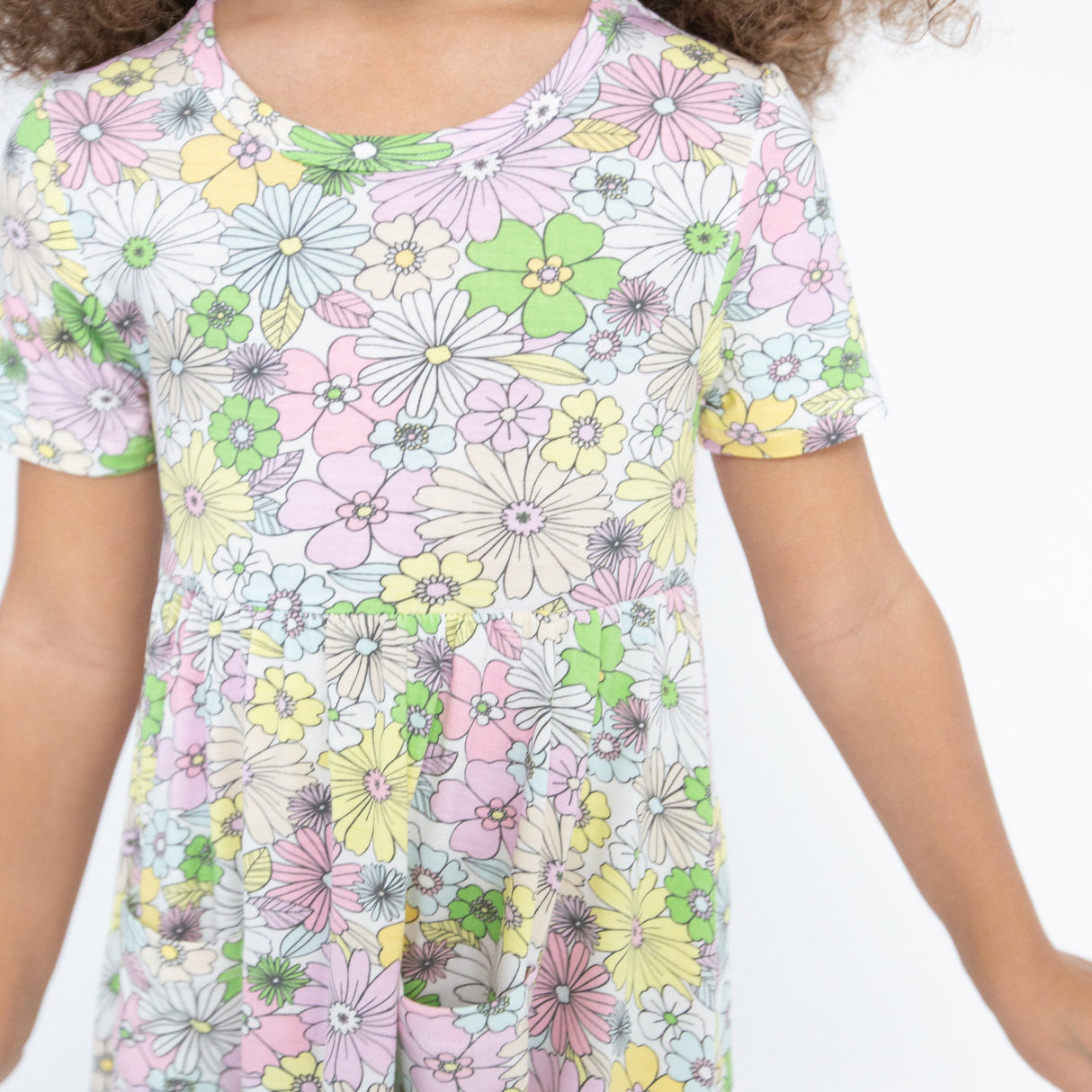 Twirly S/S Dress - Mixed Retro Floral - HoneyBug 