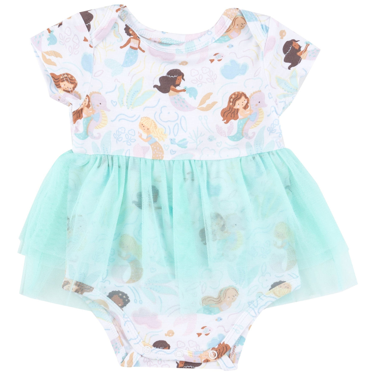 Twirly S/S Tutu Bodysuit Dress - Magical Mermaids