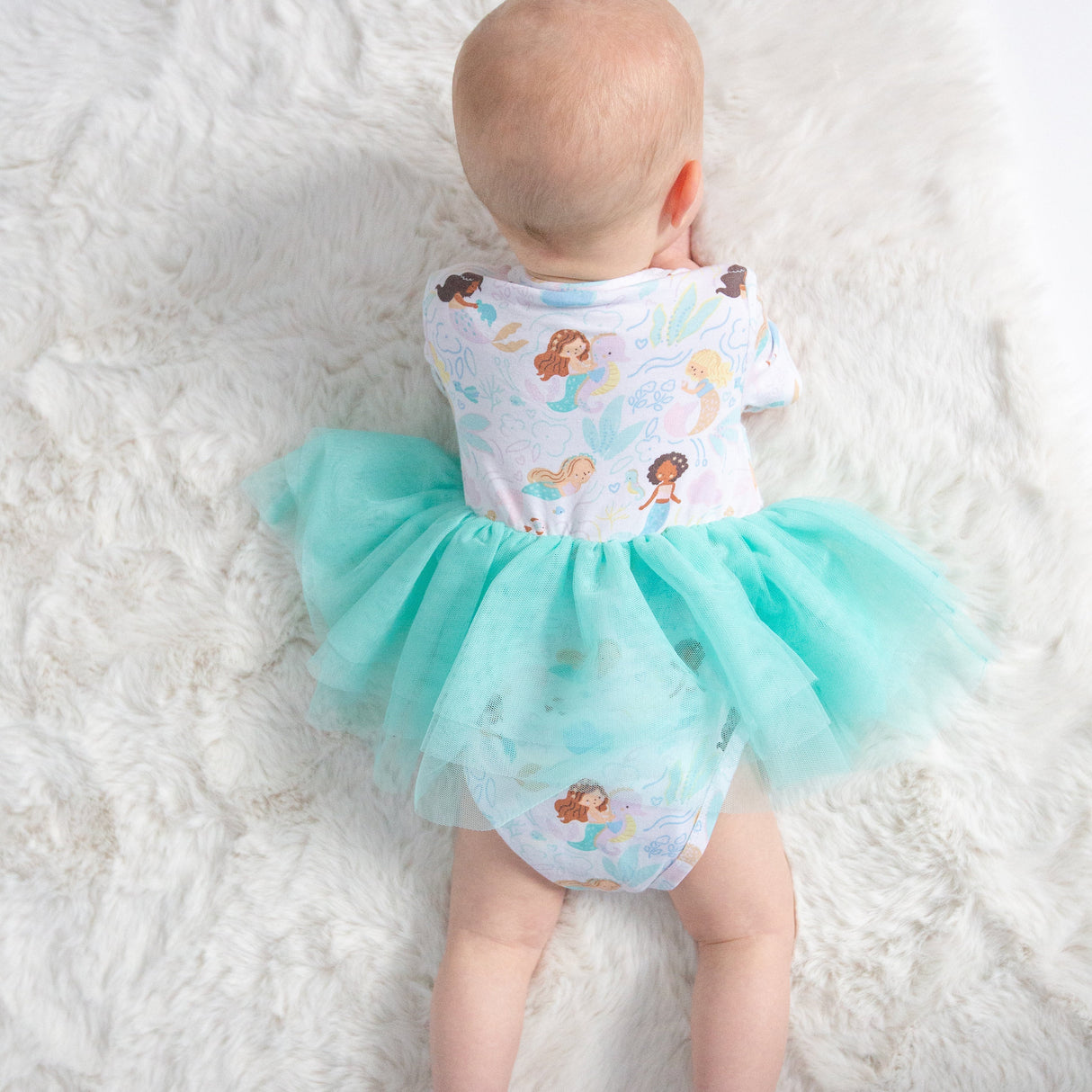 Twirly S/S Tutu Bodysuit Dress - Magical Mermaids