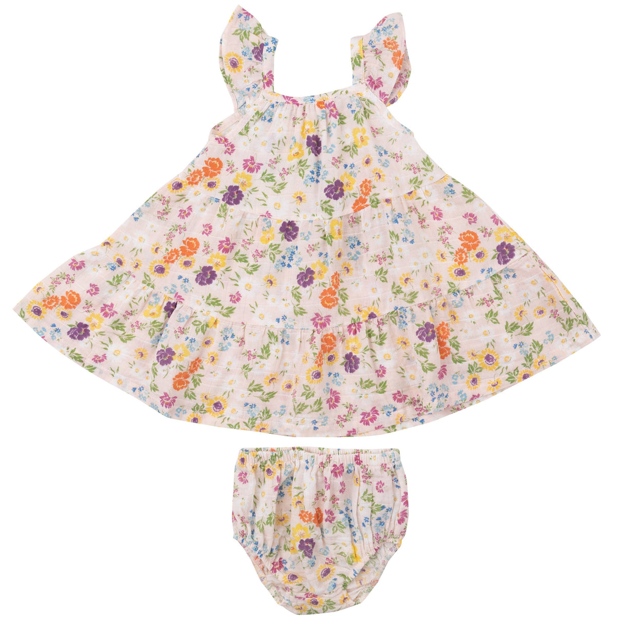 Twirly Sundress & Diaper Cover - Cheery Mix Floral - HoneyBug 