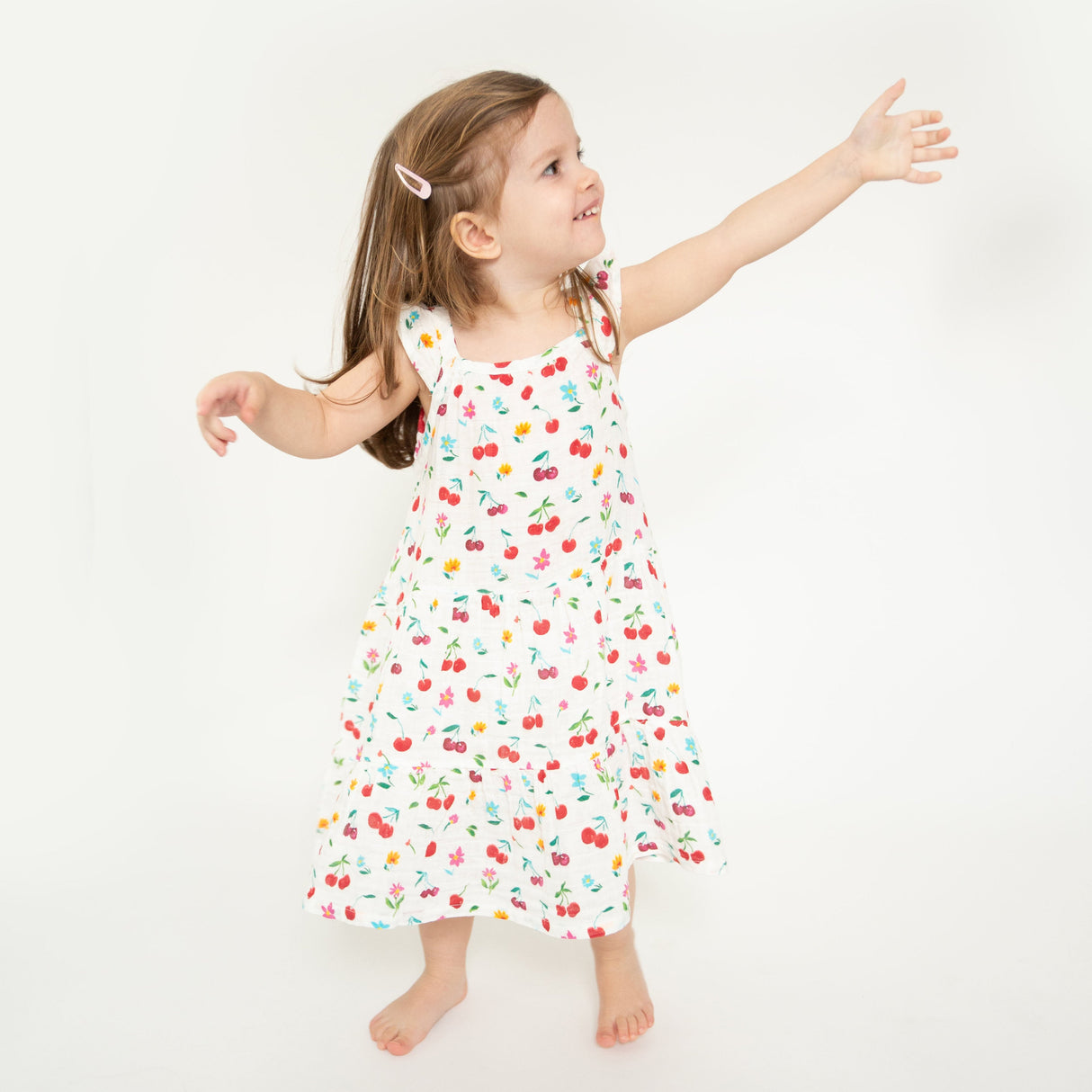 Twirly Sundress & Diaper Cover - Cherry - HoneyBug 