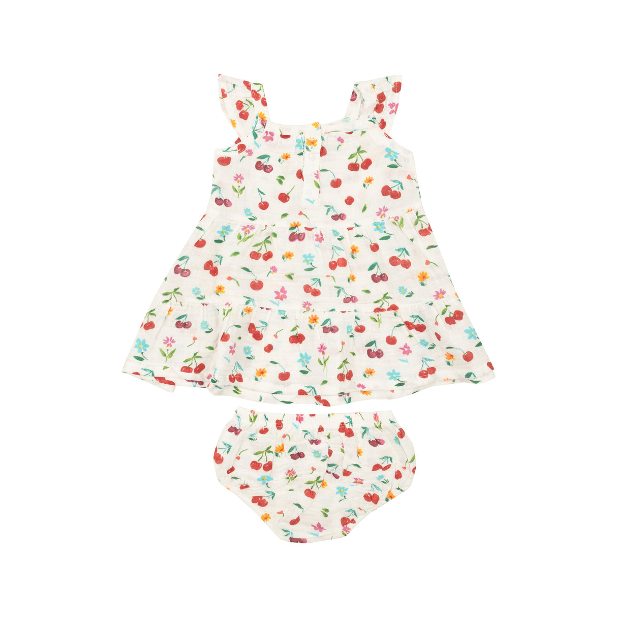 Twirly Sundress & Diaper Cover - Cherry - HoneyBug 