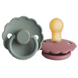 FRIGG Daisy Natural Rubber Pacifier 2-Pack - Cedar/Lily Pad