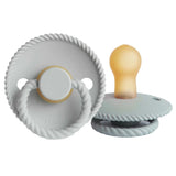 FRIGG Rope Natural Rubber Pacifier 2-Pack - Silver Gray/French Gray