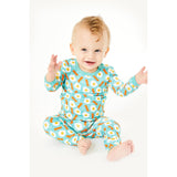 Long Sleeve Pajama Set - Bacon & Eggs Blue - HoneyBug 