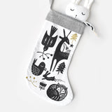 Winter Animals Stocking - Black on White - HoneyBug 