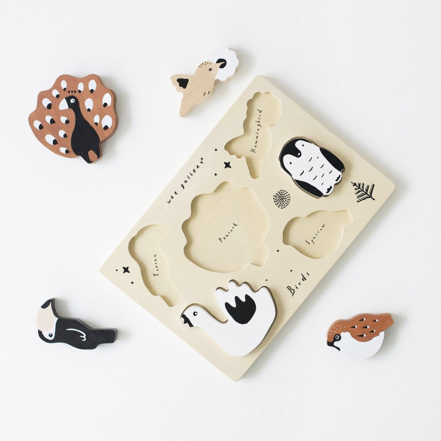 Wooden Tray Puzzle - Birds - HoneyBug 