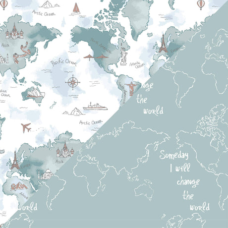 World Map + Someday Oh So Soft Muslin Super Snuggle Blanket