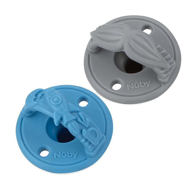 Sili Soother Pacifier - Blue & Grey - HoneyBug 