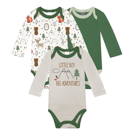 Big Adventures -  3pk Long Sleeve Bodysuits - HoneyBug 