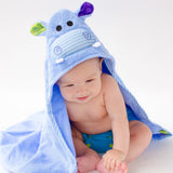 Baby Hooded Bath Towel - Hippo - HoneyBug 