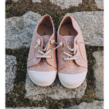 Canvas Elastic Sneaker in Pink Dots by childrenchic - HoneyBug 