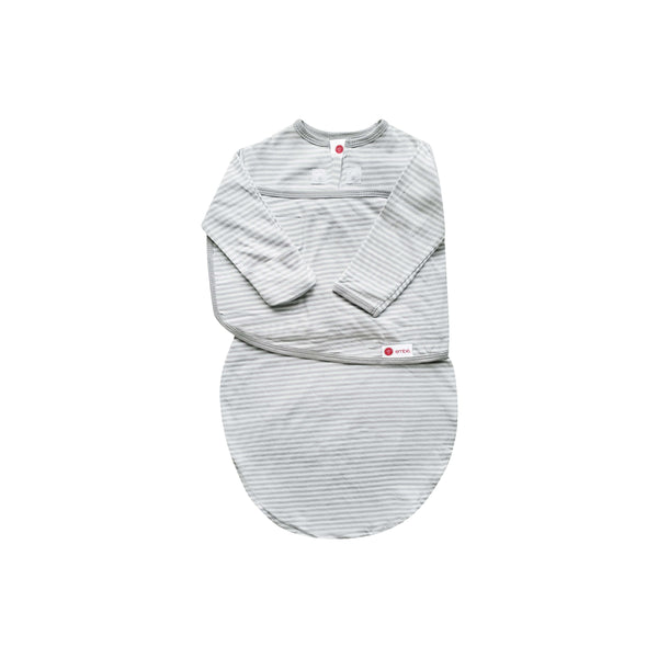 Gray Stripe | Starter Swaddle with Long Sleeves - HoneyBug 