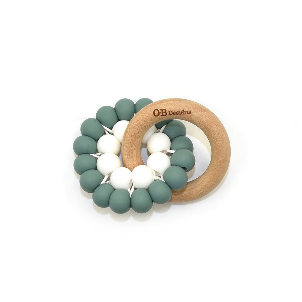 Organic Beechwood + Silicone Ring | Ocean - HoneyBug 