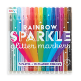 Rainbow Sparkle Glitter Markers - Set of 15 by OOLY - HoneyBug 