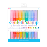 Confetti Stamp Double-Ended Markers - Set of 9 by OOLY - HoneyBug 