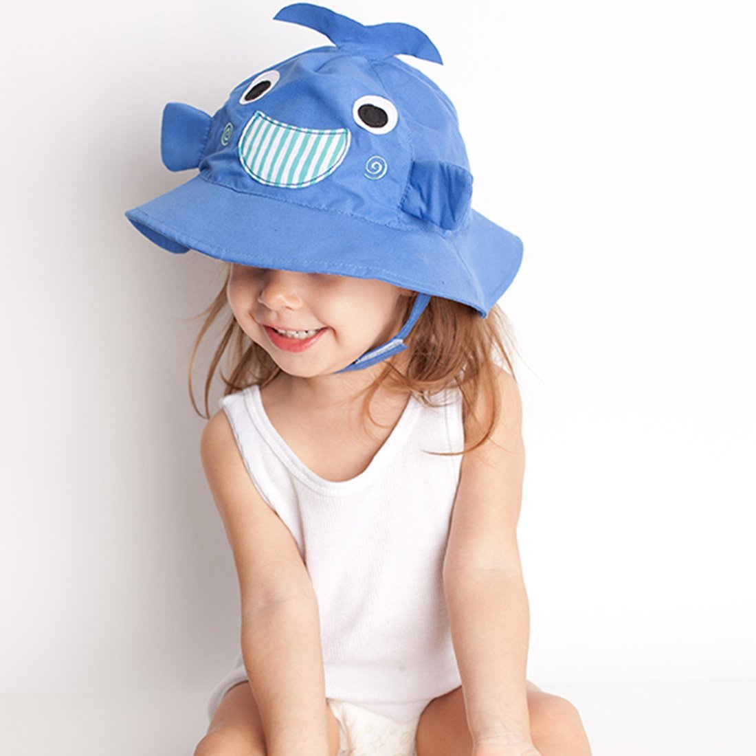 UPF50+ Baby Sun Hat - Willy the Whale - HoneyBug 