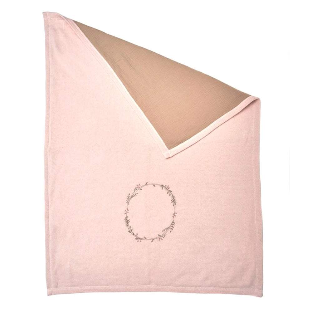 Wreath Embr. Double Sided Blanket Pink Blanket