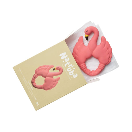 Natural Rubber Teether Flamingo - Pink - HoneyBug 