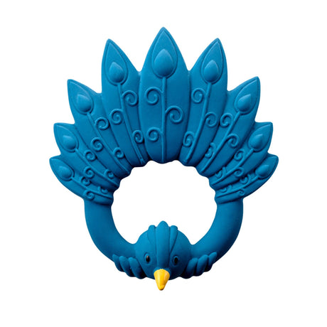 Natural Rubber Teether Peacock - Blue - HoneyBug 