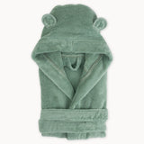 Organic Cotton Hooded Robe - Sage - HoneyBug 