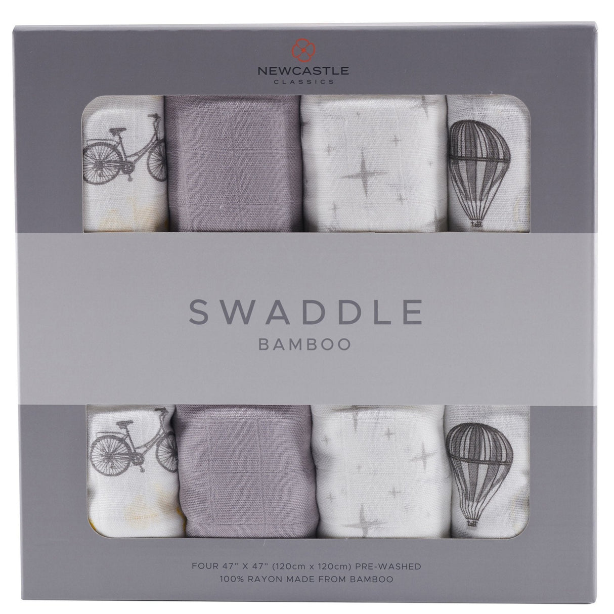 Traveler Bamboo Muslin Swaddle 4PK - HoneyBug 