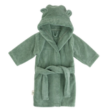 Organic Cotton Hooded Robe - Sage - HoneyBug 