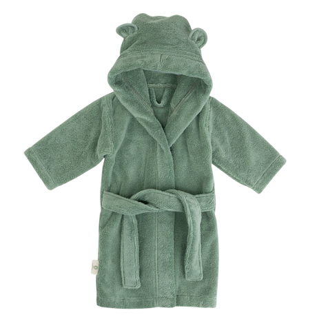 Organic Cotton Hooded Robe - Sage - HoneyBug 