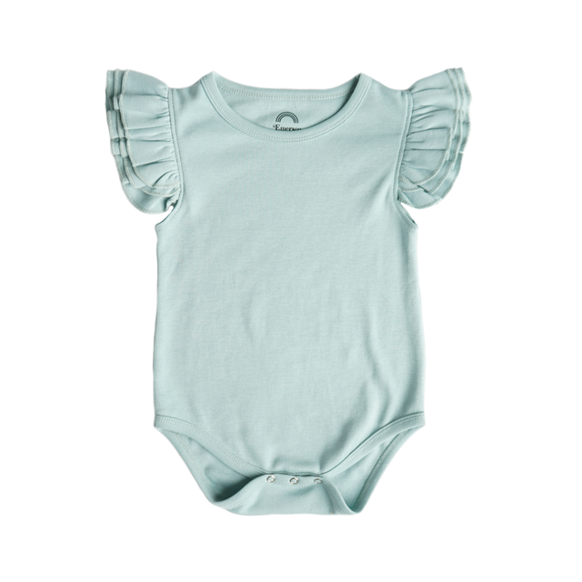 Blue Surf Flutter Short Sleeve Bodysuit - HoneyBug 