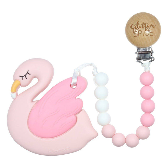 Flamingo Teether & Clip - HoneyBug 