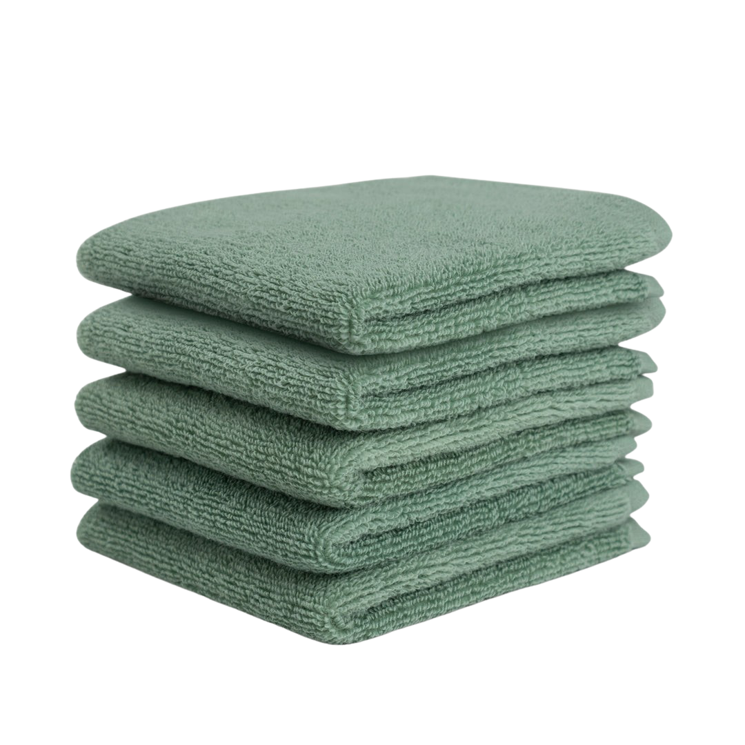 Organic Cotton Baby Washcloths - Sage - HoneyBug 